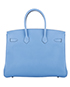 Birkin 35 Clemence Leather in Blue Paradise, back view